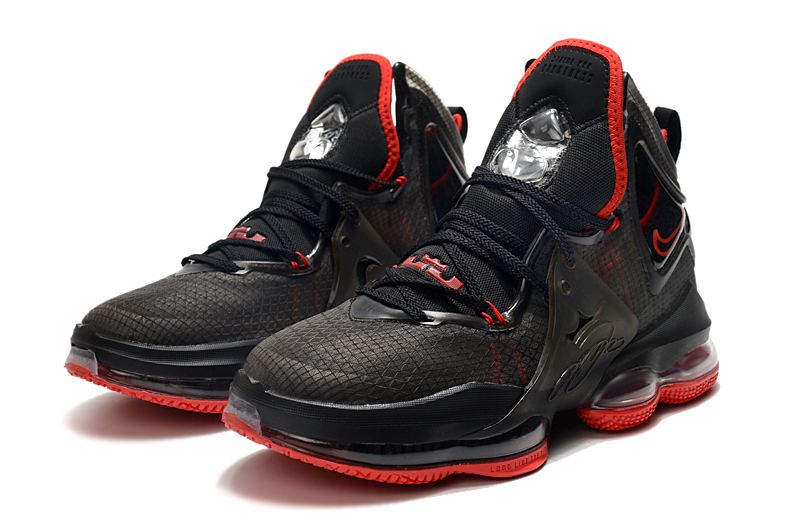 2021 Nike Lebron 19 Black Red Basketball Shoes - Click Image to Close